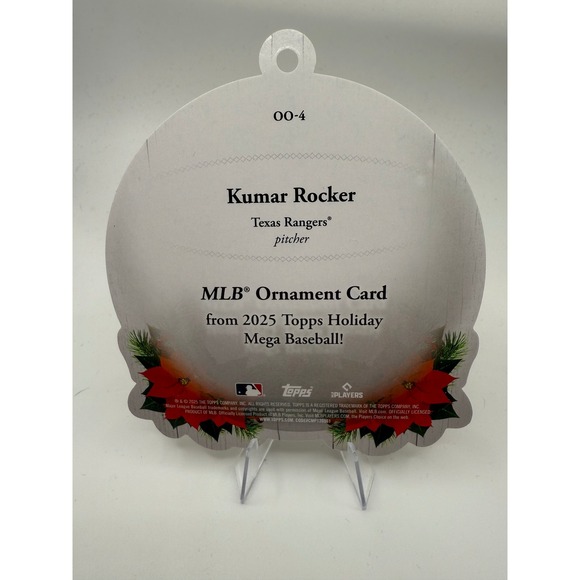 Kumar Rocker Texas Rangers MLB Ornament Card 2025 Topps Holiday Mega Baseball - Picture 2 of 2